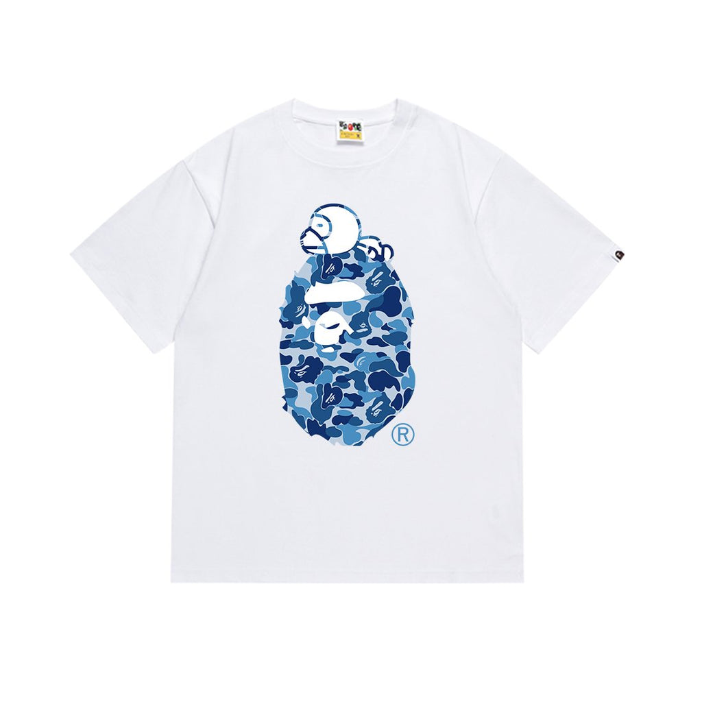 BAPE Blue Camo Ape Head Graphic T-Shirt — front