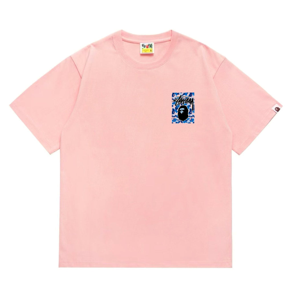 BAPE Blue Camo Black Ape Graphic T-Shirt — front