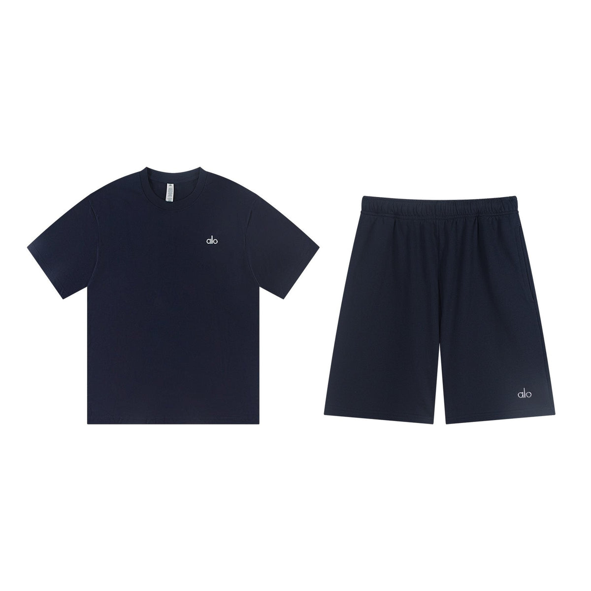 alo Solid Logo T-Shirt & Shorts Set — front