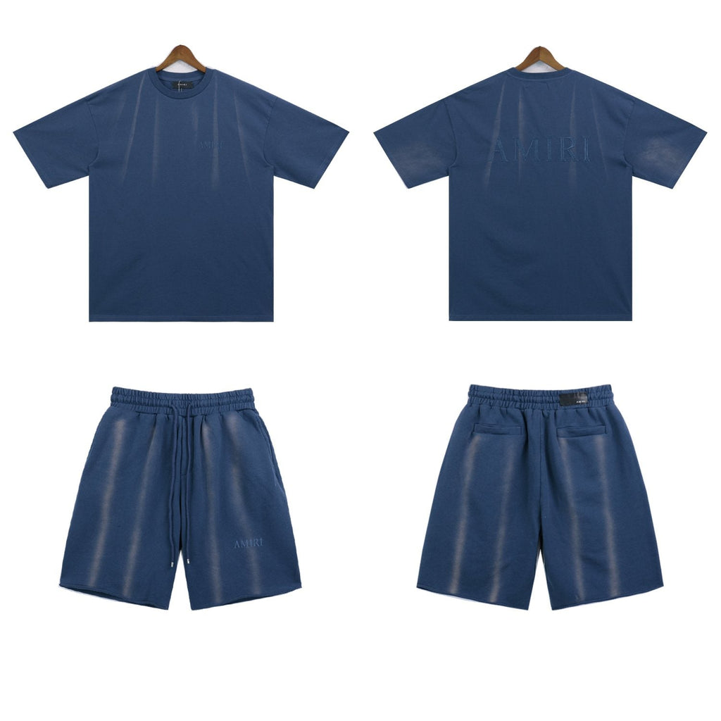 AMIRI Washed Embroidered T-Shirt & Shorts Set — front